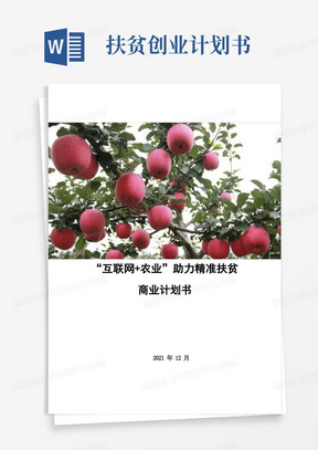 “互联网+农业”助力精准扶贫项目商业计划书(1)