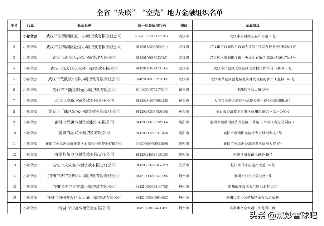 湖北小贷公司清退名单_2026年小额贷款行业监管清理_上海短期小额贷款