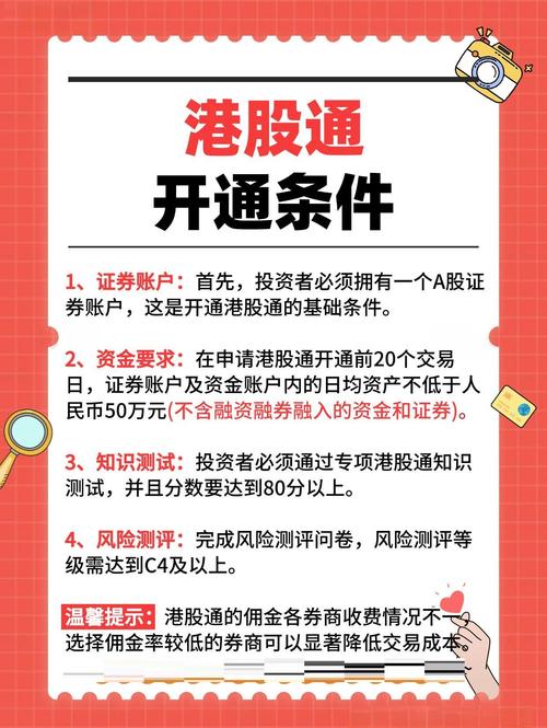 港股通开通条件详解，含资金、经验、诚信等要求